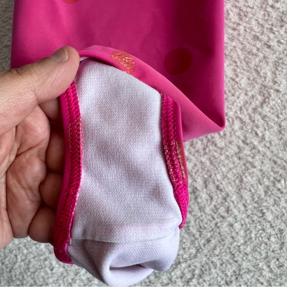 Mini Boden One Piece Toddler Pink Polka Dots Gold Bathing Swim Suit Size 3-4Y - Picture 7 of 10